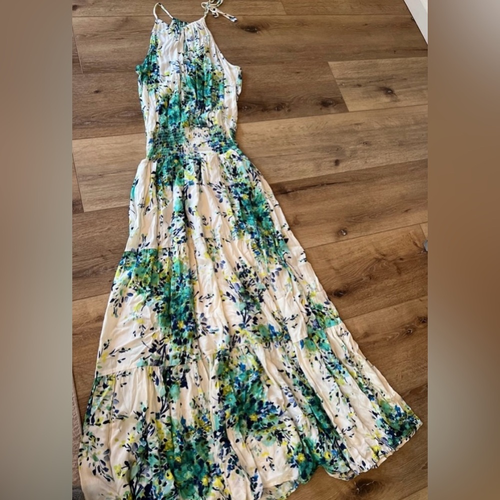 Floral Halter Long Maxi Dress